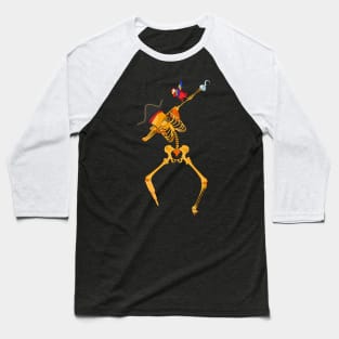 Dabbing Skeleton Pirate Baseball T-Shirt